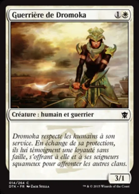 Guerrière de Dromoka, carte Magic DTK 14 — extension Les Dragons de Tarkir