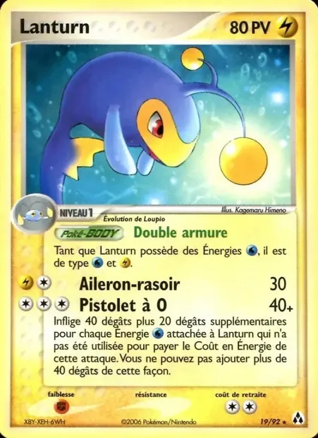 Lanturn, carte Pokémon LM 19 — extension EX Créateurs de légendes