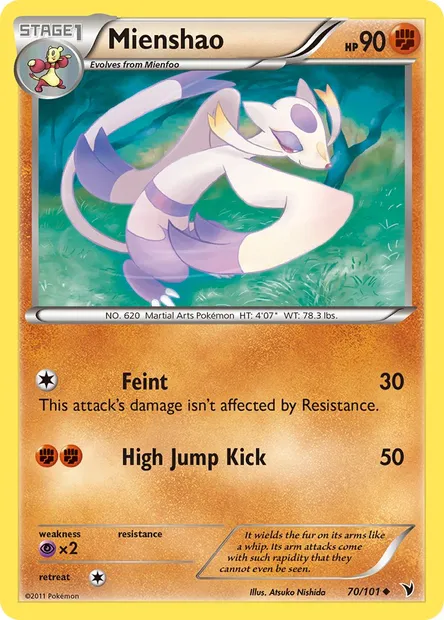 Mienshao, Pokémon card NVI 70 — Noble Victories set