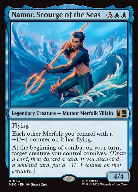 Namor, Scourge of the Seas, Magic card MSC 631 — Marvel Super Heroes Commander set
