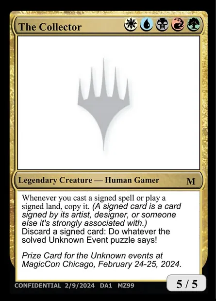 The Collector, Magic card UNK MZ99 — Unknown Event set