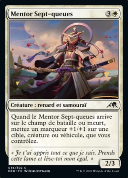 Mentor Sept-queues, carte Magic NEO 36 — extension Kamigawa: La Dynastie Néon