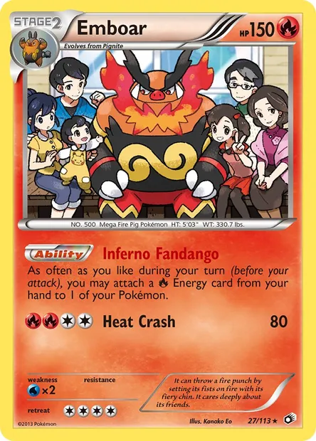 Emboar, Pokémon card LTR 27 — Legendary Treasures set