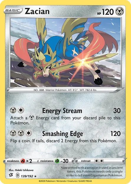 Zacian, Pokémon card RCL 139 — Rebel Clash set