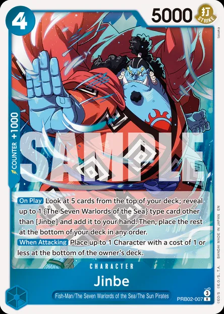Jinbe, One Piece card PRB02-007 — ONE PIECE CARD THE BEST vol.2 set