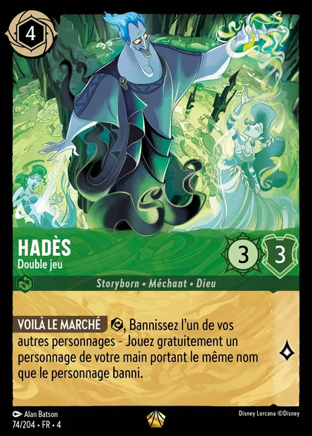 Hadès - Double jeu, carte Disney Lorcana CH4-074 — extension Le Retour d'Ursula