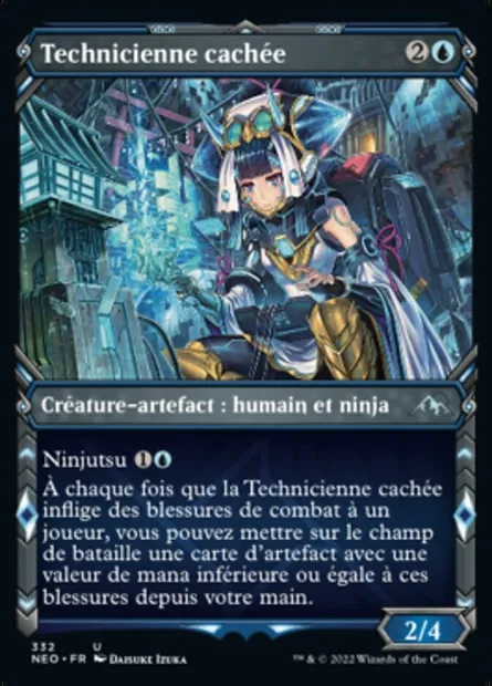 Technicienne cachée, carte Magic NEO 332 — extension Kamigawa: La Dynastie Néon