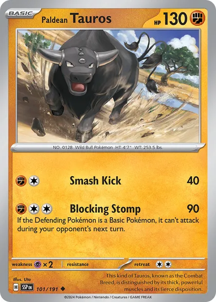 Paldean Tauros, Pokémon card SSP 101 — Surging Sparks set