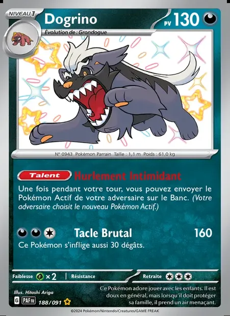 Dogrino, carte Pokémon PAF 188 — extension Destinées de Paldea