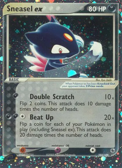Sneasel ex, Pokémon card RS 103 — Ruby & Sapphire set