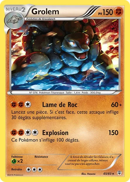 Grolem, carte Pokémon GEN 45 — extension Générations