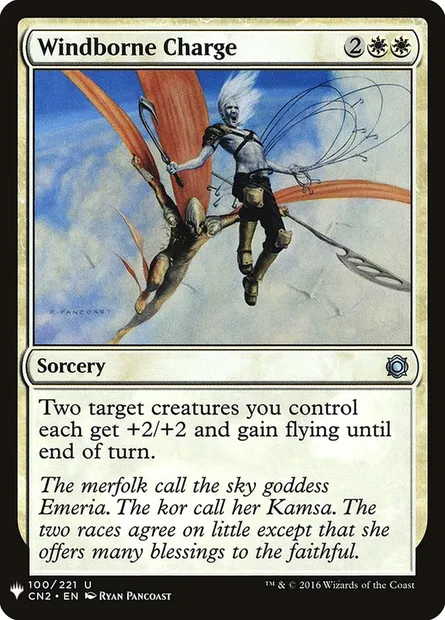 Windborne Charge, Magic card PLST CN2-100 — The List set