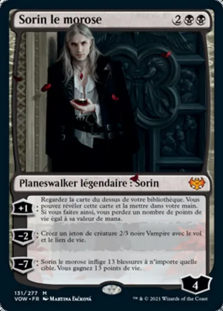 Sorin le morose, carte Magic VOW 131 — extension Innistrad : noce écarlate