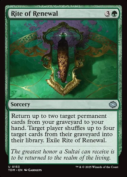 Rite of Renewal, Magic card TDM 153 — Tarkir: Dragonstorm set