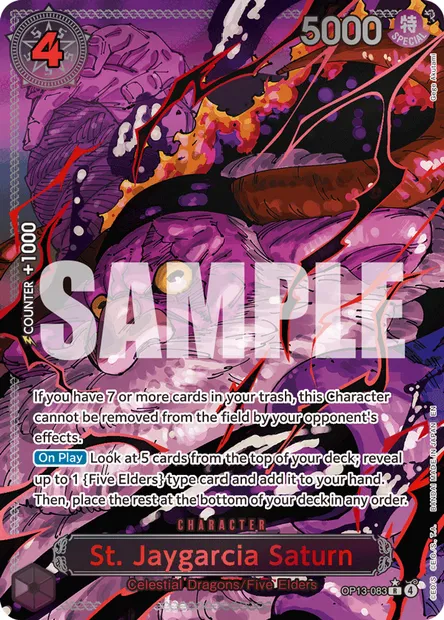 St. Jaygarcia Saturn, One Piece card OP13-083 — CARRYING ON HIS WILL set