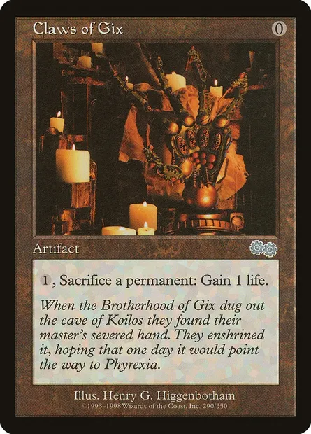 Claws of Gix, Magic card USG 290 — Urza's Saga set