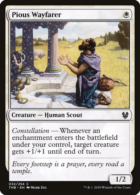 Pious Wayfarer, Magic card THB 32 — Theros Beyond Death set
