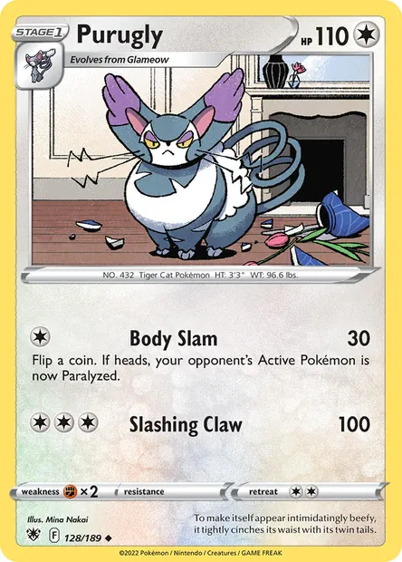 Purugly, Pokémon card ASR 128 — Astral Radiance set