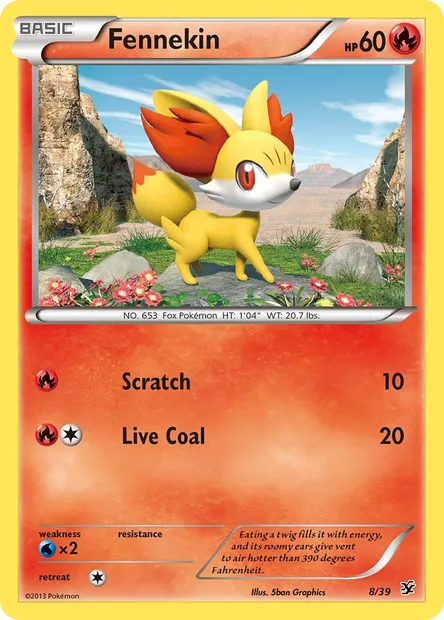 Fennekin, Pokémon card KSS 8 — Kalos Starter Set set
