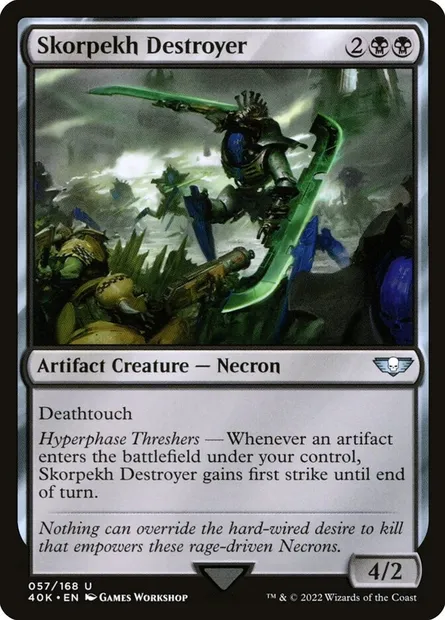 Skorpekh Destroyer, Magic card 40K 57 — Warhammer 40,000 Commander set