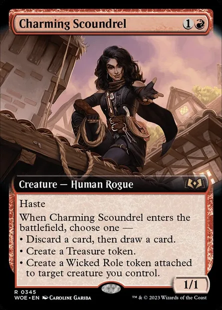 Charming Scoundrel, Magic card WOE 345 — Wilds of Eldraine set