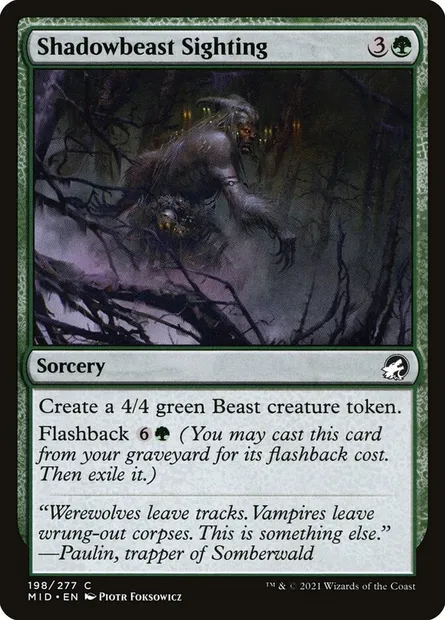 Shadowbeast Sighting, Magic card MID 198 — Innistrad: Midnight Hunt set