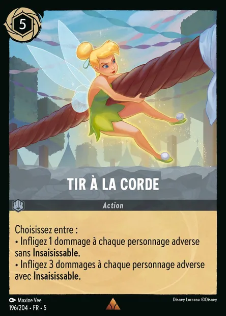 Tir à la corde, carte Disney Lorcana CH5-196 — extension Ciel Scintillant