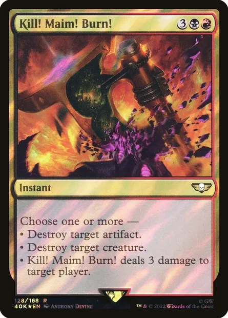 Tuez ! Mutilez ! Brûlez !, carte Magic 40K 128★ — extension Warhammer 40,000 Commander