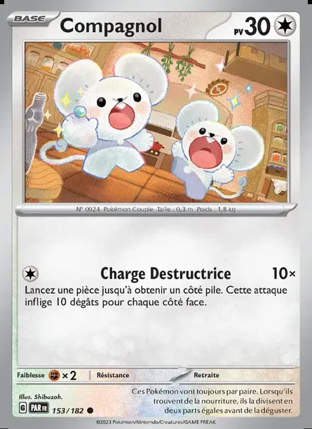 Compagnol, carte Pokémon PAR 153 — extension Faille Paradoxe