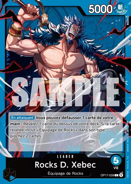 Rocks D. Xebec, carte One Piece OP17-039 — extension LES GUERRIERS LES PLUS PUISSANTS AU MONDE
