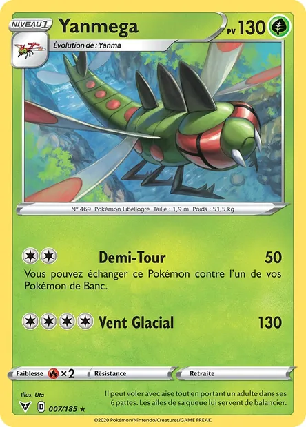 Yanmega, carte Pokémon VIV 7 — extension Voltage Éclatant