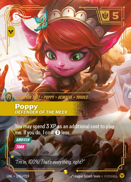 Poppy, Riftbound card UNL 178a — Unleashed set