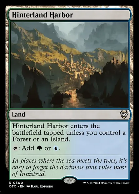 Hinterland Harbor, Magic card OTC 300 — Outlaws of Thunder Junction Commander set