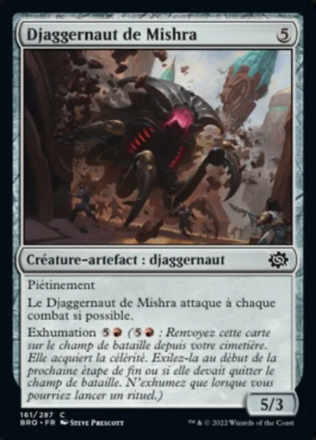 Djaggernaut de Mishra, carte Magic BRO 161 — extension La Guerre Fratricide