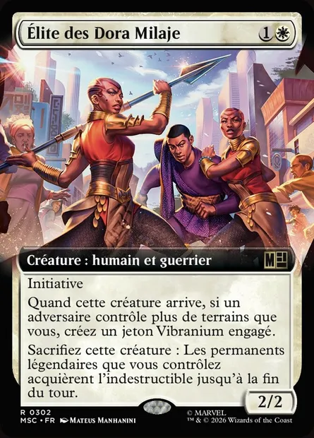 Élite des Dora Milaje, carte Magic MSC 302 — extension Marvel Super Heroes Commander