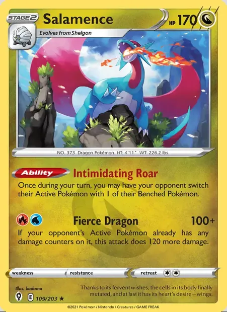 Salamence, Pokémon card EVS 109 — Evolving Skies set
