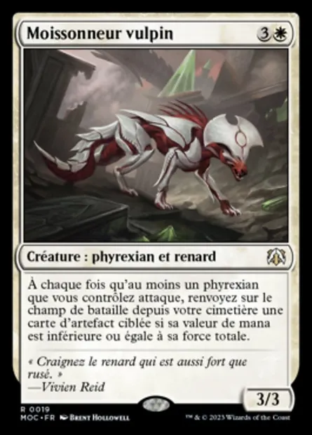 Moissonneur vulpin, carte Magic MOC 19 — extension March of the Machine Commander