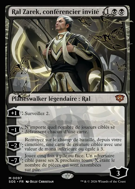 Ral Zarek, conférencier invité, carte Magic SOS 97 — extension Secrets of Strixhaven