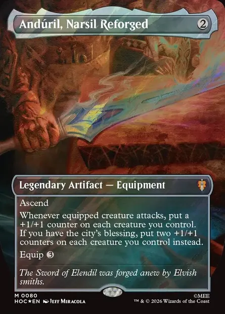 Andúril, Narsil Reforged, Magic card HOC 80 — The Hobbit Eternal set