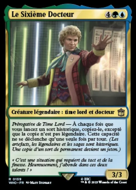 Le Sixième Docteur, carte Magic WHO 159 — extension Doctor Who