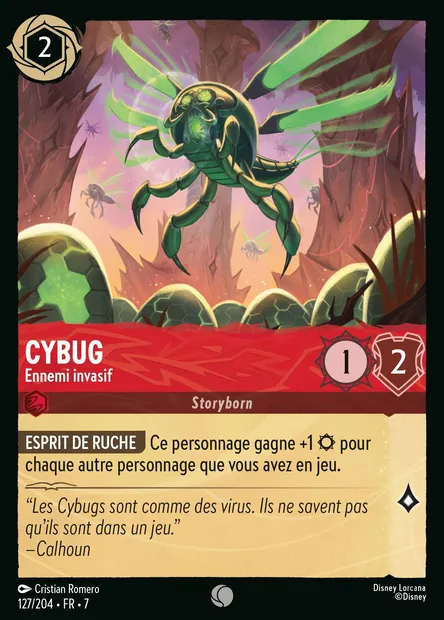 Cybug - Ennemi invasif, carte Disney Lorcana CH7-127 — extension L'île d'Archazia