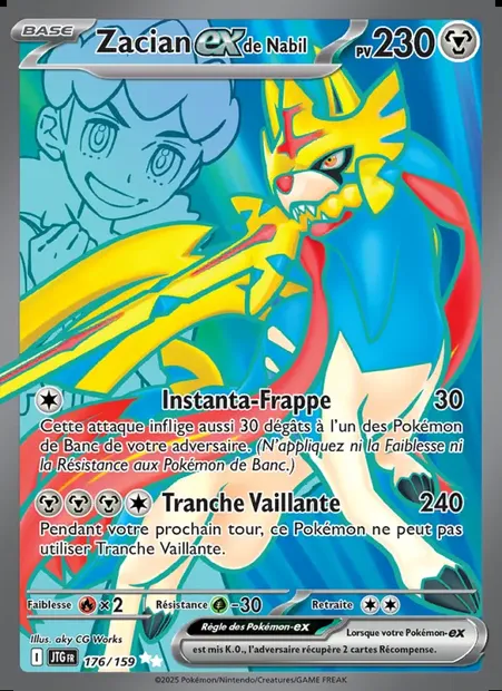 Zacian-ex de Nabil, carte Pokémon JTG 176 — extension Aventures Ensemble