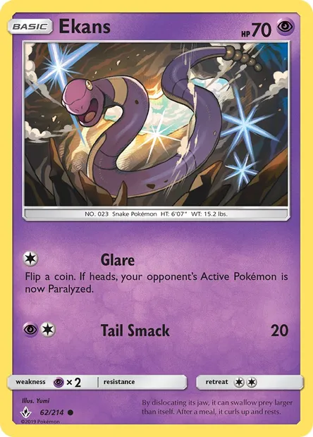 Ekans, Pokémon card UNB 62 — Unbroken Bonds set