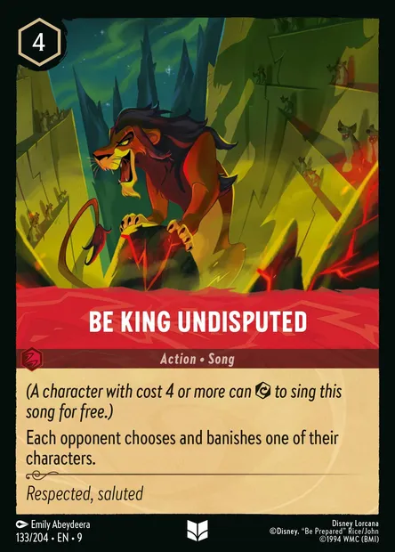 Be King Undisputed, Disney Lorcana card CH9-133 — Fabled set