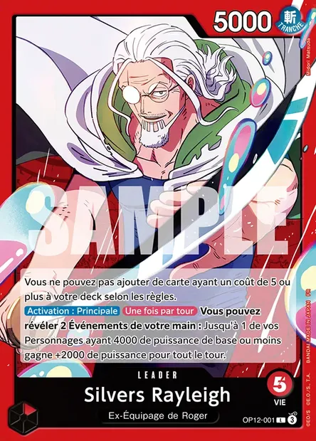 Silvers Rayleigh, carte One Piece OP12-001 — extension L'HÉRITAGE DU MAÎTRE