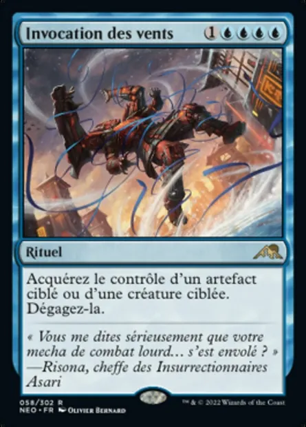 Invocation des vents, carte Magic NEO 58 — extension Kamigawa: La Dynastie Néon