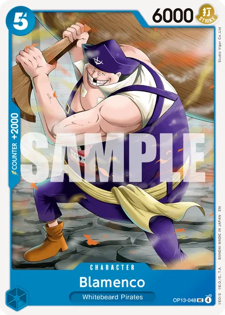 Blamenco, One Piece card OP13-048 — CARRYING ON HIS WILL set
