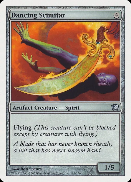 Dancing Scimitar, Magic card 9ED 292 — Ninth Edition set