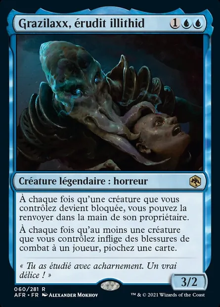 Grazilaxx, érudit illithid, carte Magic AFR 60 — extension Forgotten Realms: Aventures dans les Royaumes Oubliés