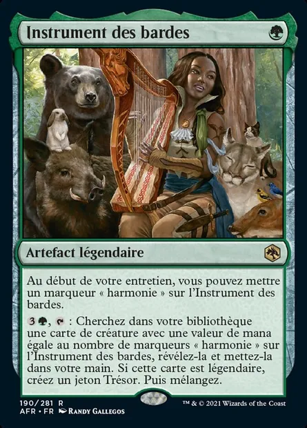 Instrument des bardes, carte Magic AFR 190 — extension Forgotten Realms: Aventures dans les Royaumes Oubliés